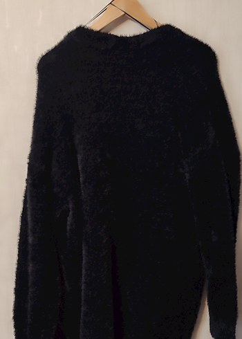 Siyah Peluş Kadın Cepli Hırka - Görsel 4