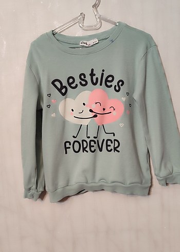 4 adet Civil Kız  Kırmızı-yeşil-pembe-lila Baskılı Sweatshirt - Görsel 4