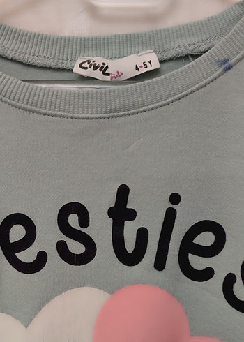 4 adet Civil Kız  Kırmızı-yeşil-pembe-lila Baskılı Sweatshirt - Görsel 6