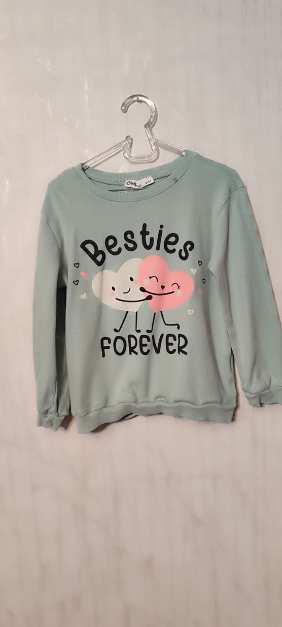 4 adet Civil Kız  Kırmızı-yeşil-pembe-lila Baskılı Sweatshirt - Görsel 4