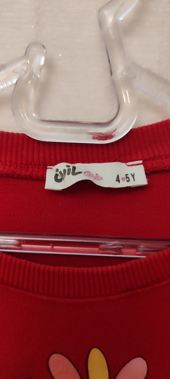 4 adet Civil Kız  Kırmızı-yeşil-pembe-lila Baskılı Sweatshirt - Görsel 3