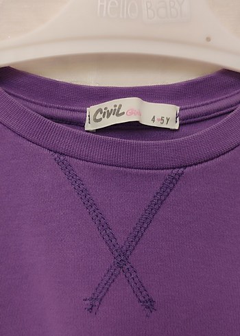 2 adet Civil Mor ve Gri  Çocuk Sweatshirt 2 adet unisex - Görsel 2