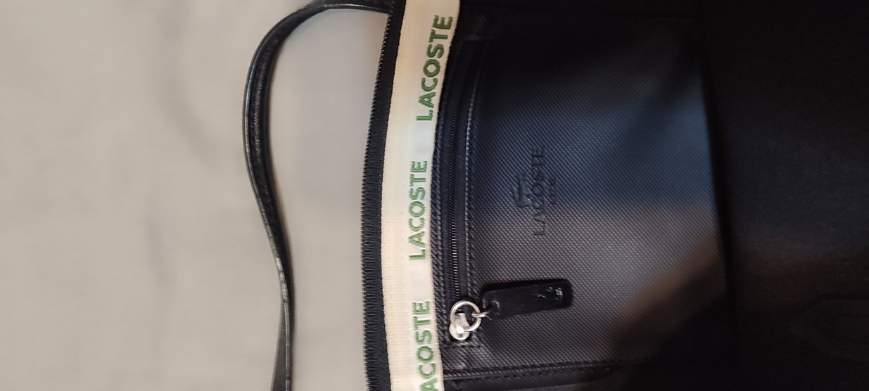 Lacoste orjinal Siyah Deri Fermuarlı Kadın Çanta - Görsel 3