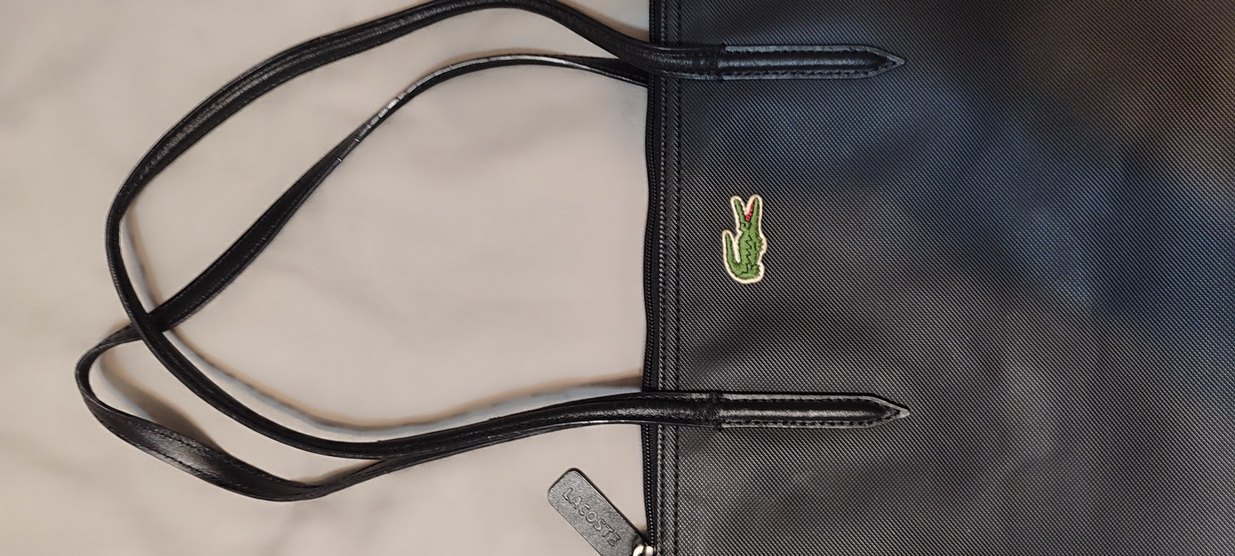 Lacoste orjinal Siyah Deri Fermuarlı Kadın Çanta - Görsel 5