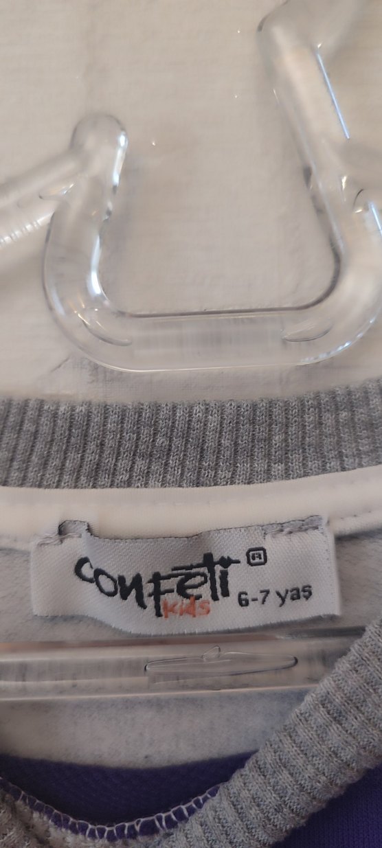 Mor Gri Renkli Kız Sweatshirt - Görsel 3