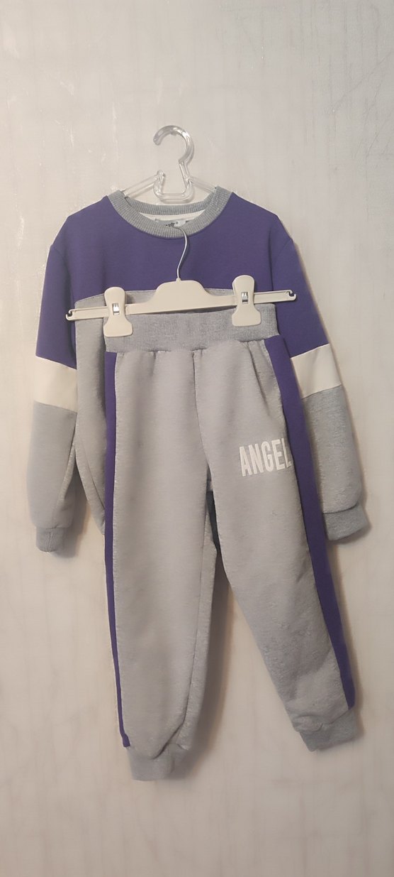 Mor Gri Renkli Kız Sweatshirt - Görsel 4