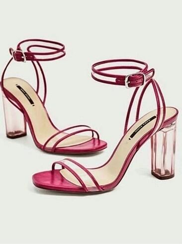 Zara Pembe Topuklu Ayakkabı