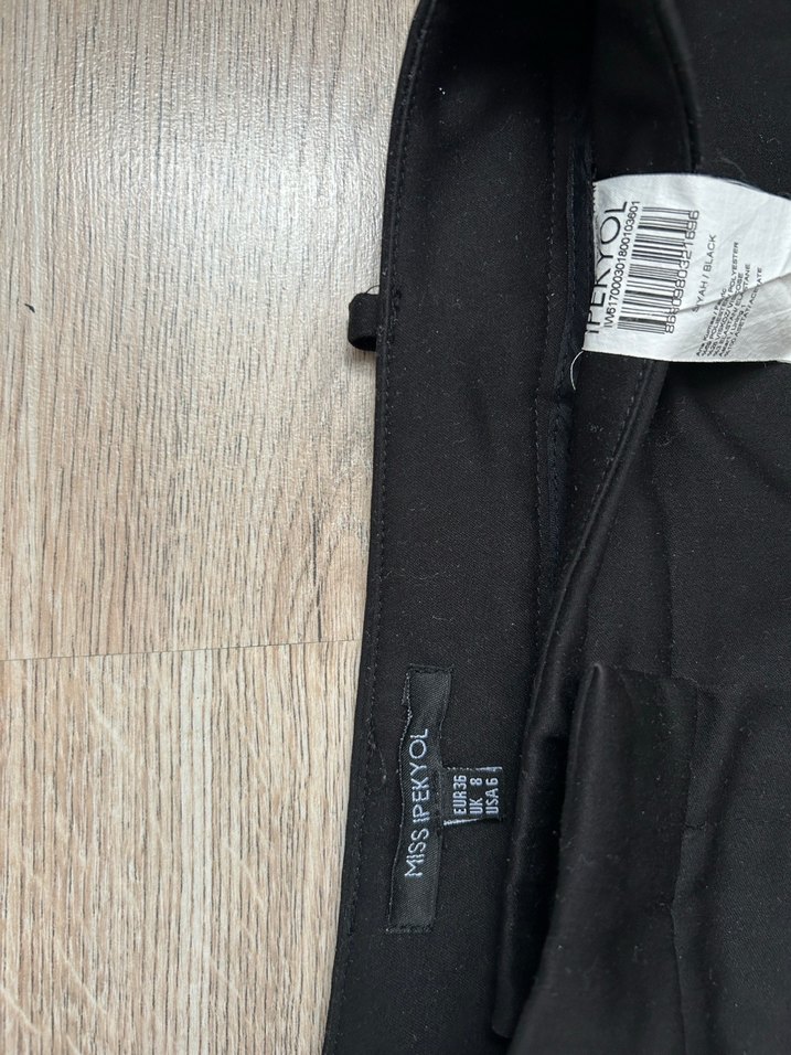 Kadın Siyah Kumaş Kumaş Pantolon ipekyol - Görsel 2