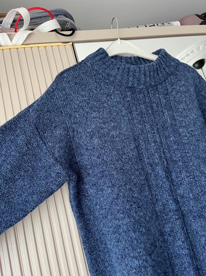 Kadın Lacivert Uzun Triko Kazak lcw - Görsel 3