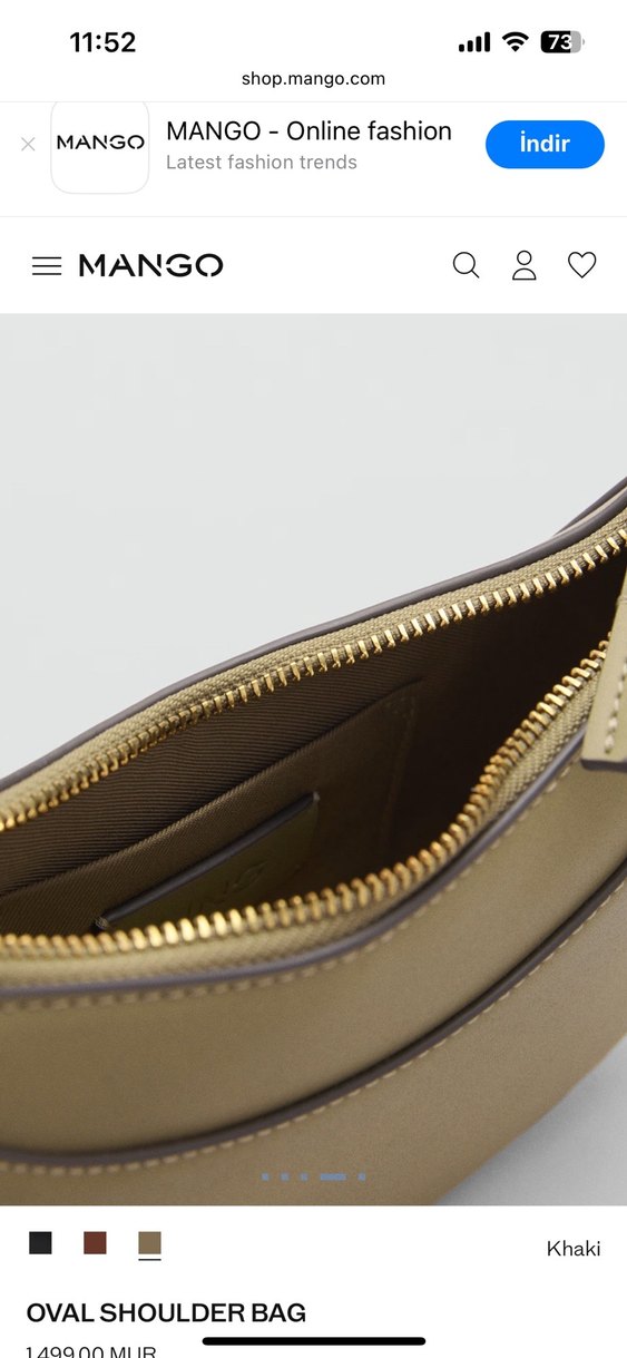 Mango yeşil haki çarpraz çanta - Görsel 3