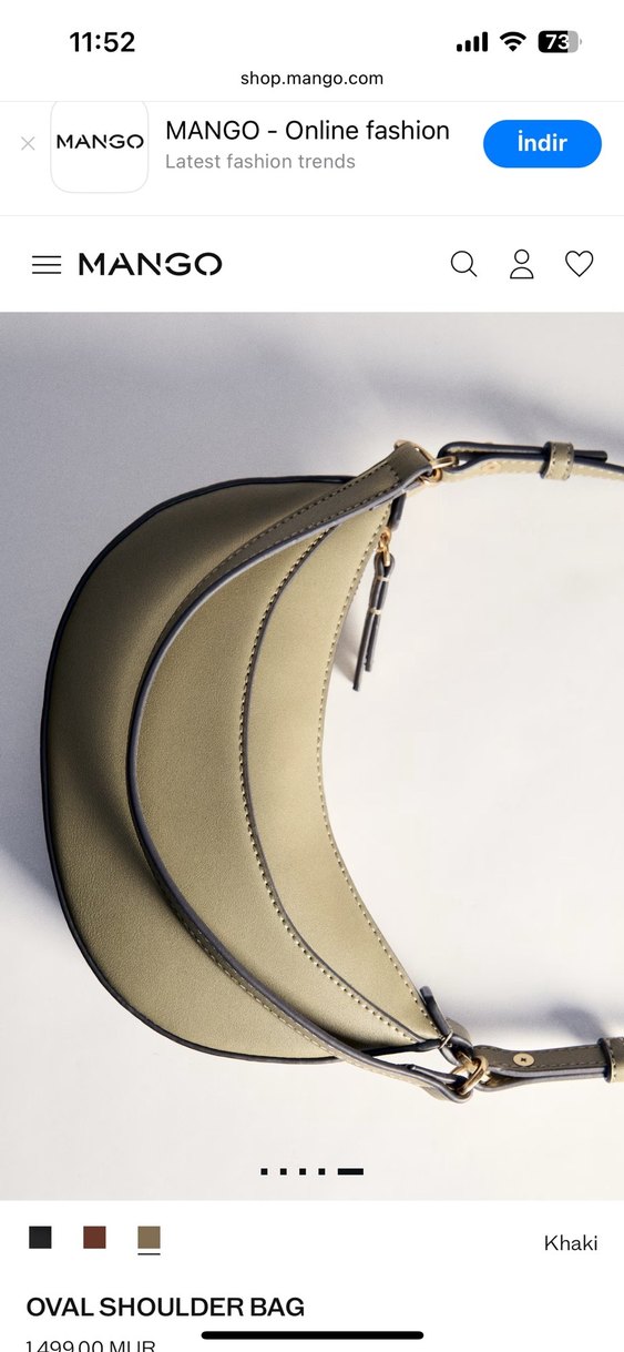 Mango yeşil haki çarpraz çanta - Görsel 4