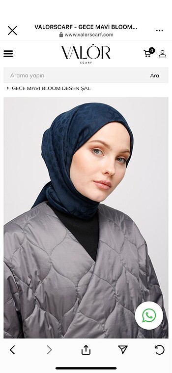 Armine Valor scarf bloom kaşmir jakar gece mavi şal