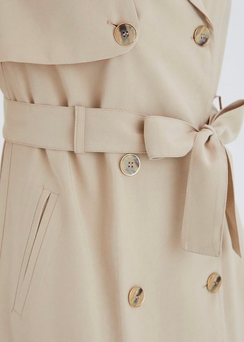 Taş rengi kruvaze elbise - Görsel 4