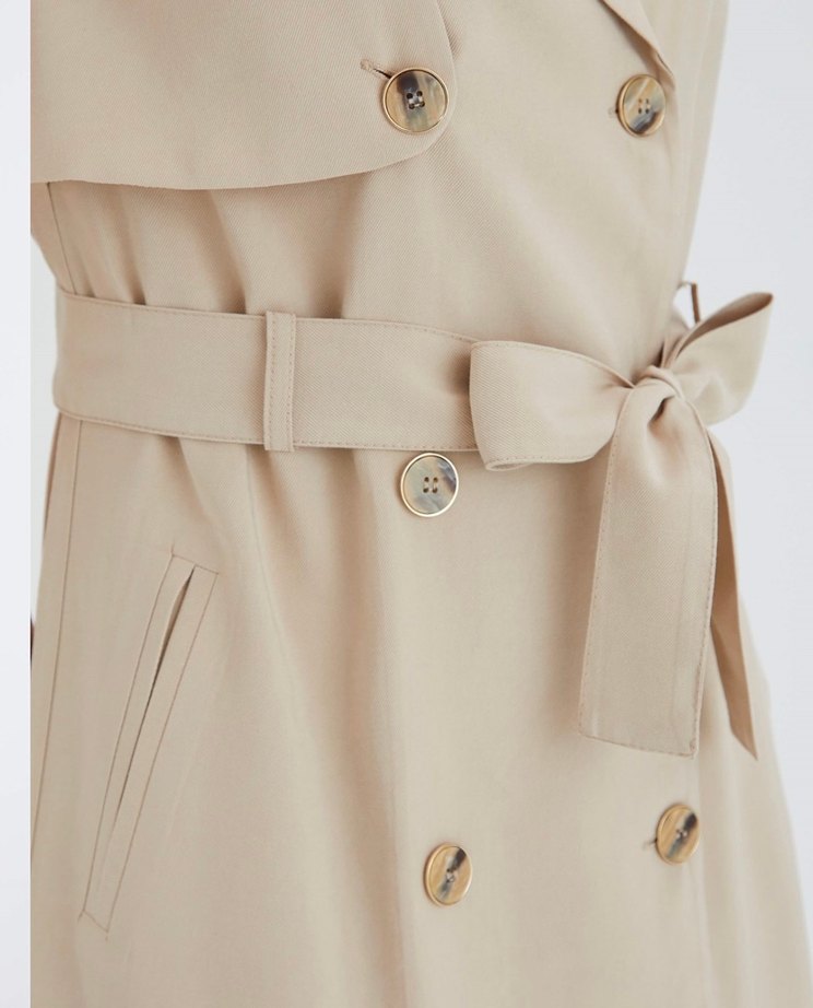 Taş rengi kruvaze elbise - Görsel 4