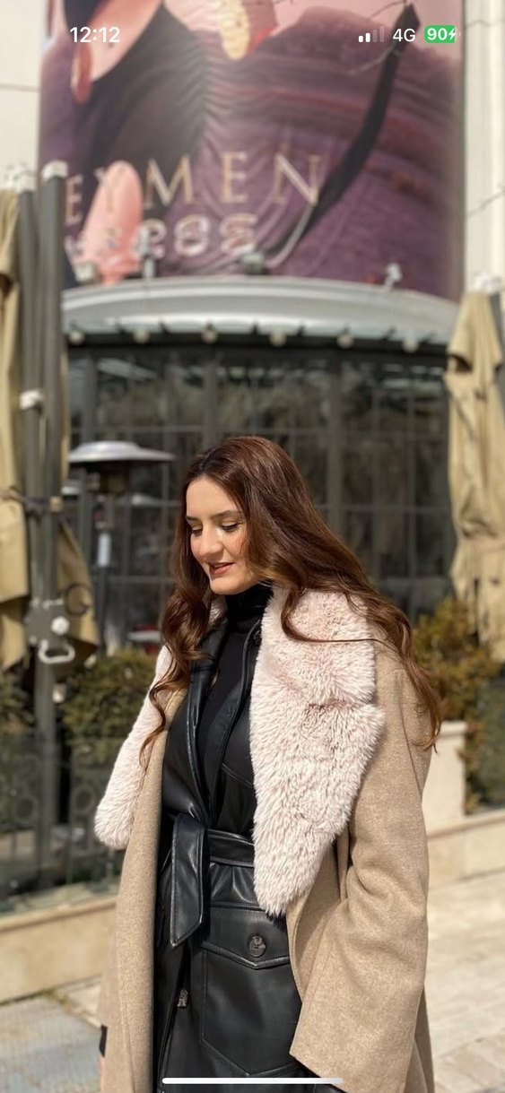 Vizon Kadın Uzun Yakasi Kürklü Kaban - Görsel 2