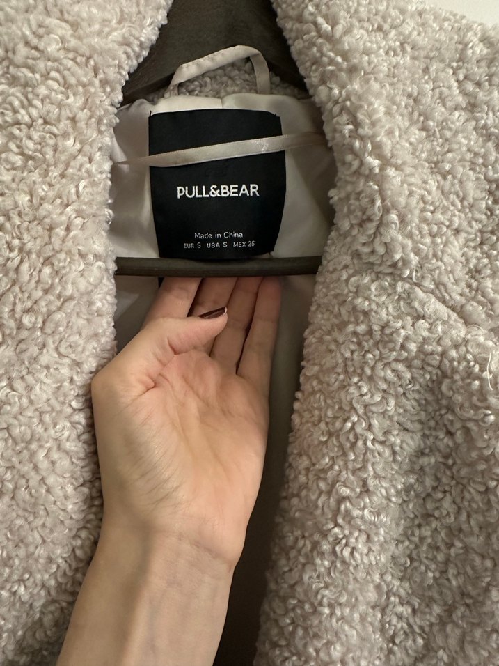 Tas rengi Midi Kadın Kürk Kaban - Görsel 4