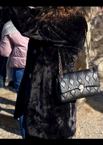 Siyah Kadın Kürk kaban - Görsel 5