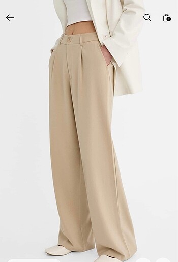 Stradivarius klasik straight fit pantolon bej