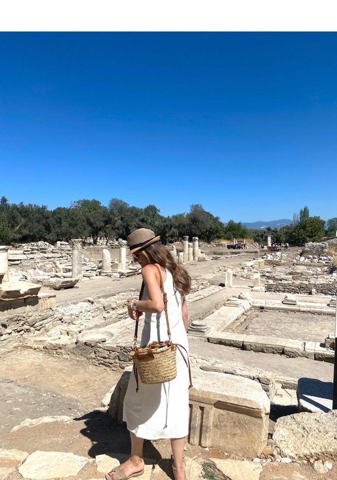 Beyaz midi elbise - Görsel 2