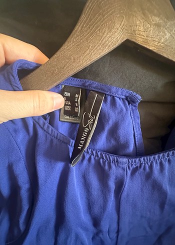 Mavi Kısa Kollu Mini Elbise - Görsel 2