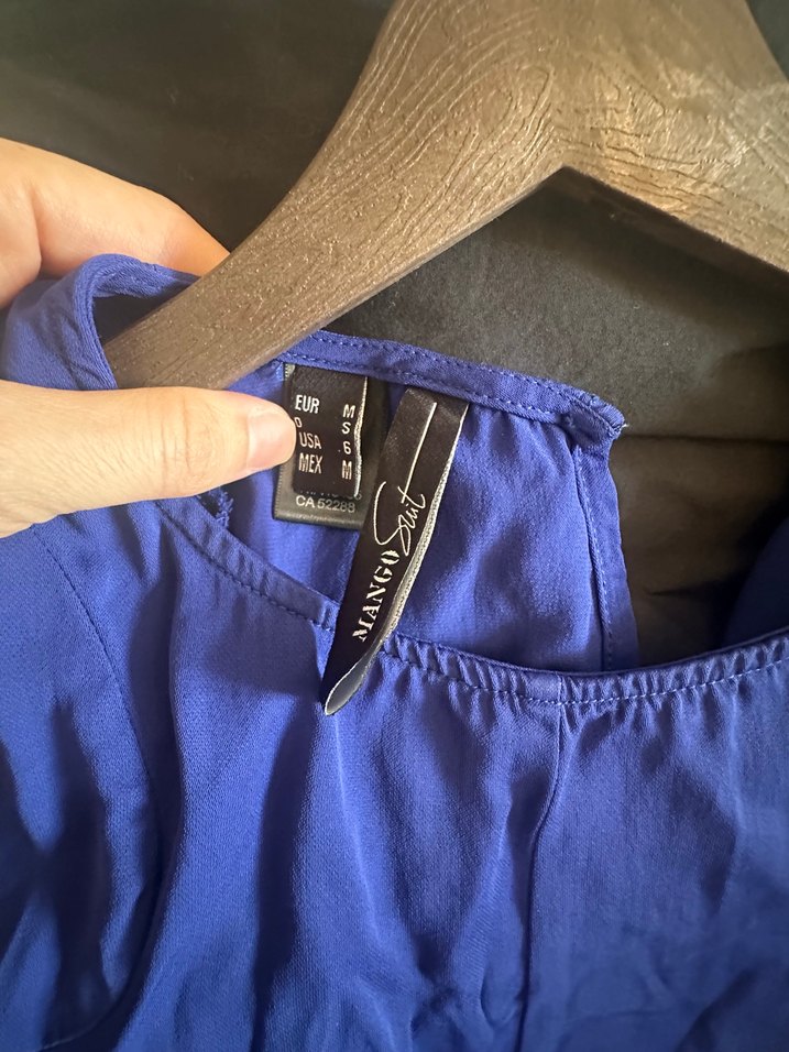 Mavi Kısa Kollu Mini Elbise - Görsel 2