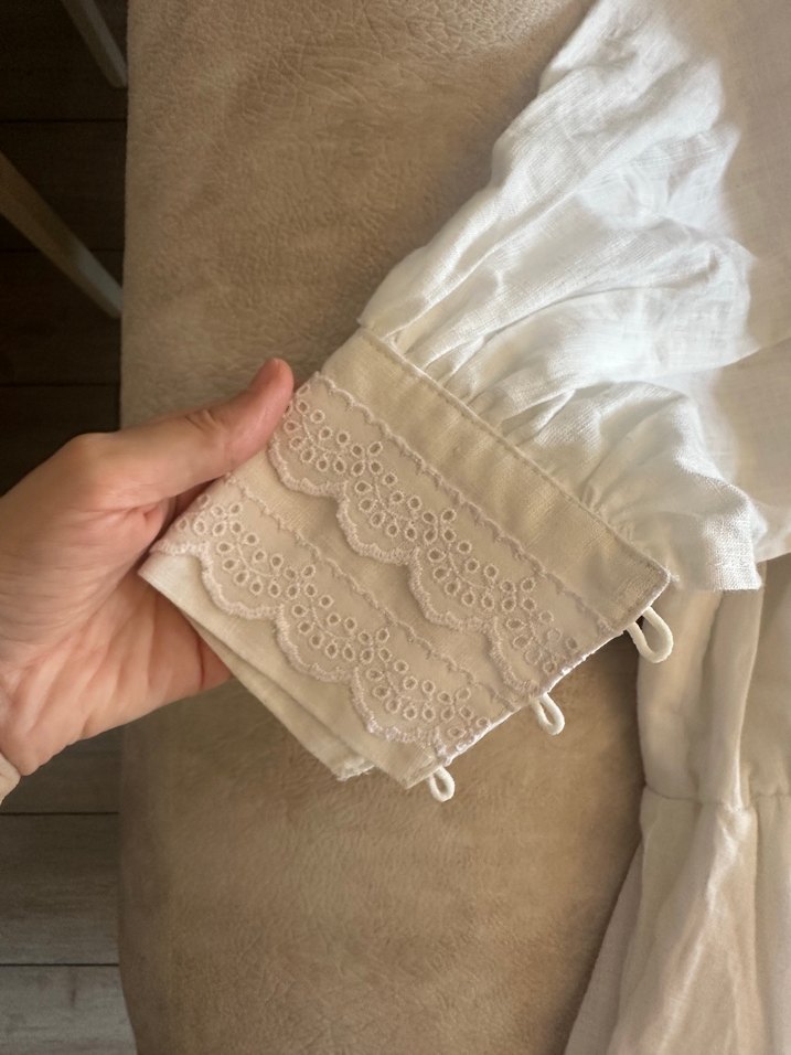 Beyaz Kısa Gömlek yaka elbise - Görsel 4