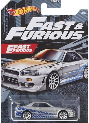 Fast & Furious Nissan Skyline GTR-34 1/64 Ölçek 7 cm Lisanslı Ho