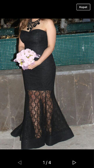 Siyah dantel elbise