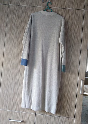 Uzun kırık beyazTriko Kadın Hırka - Görsel 3