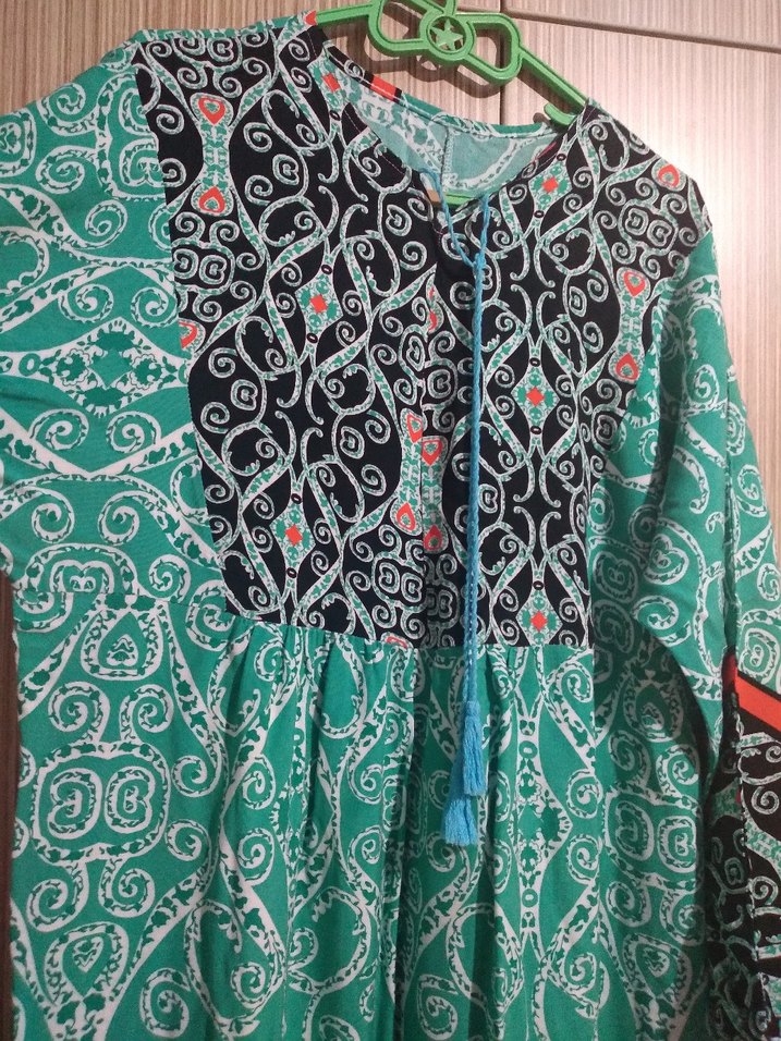 Püsküllü Renkli Bohem Uzun Elbise - Görsel 2