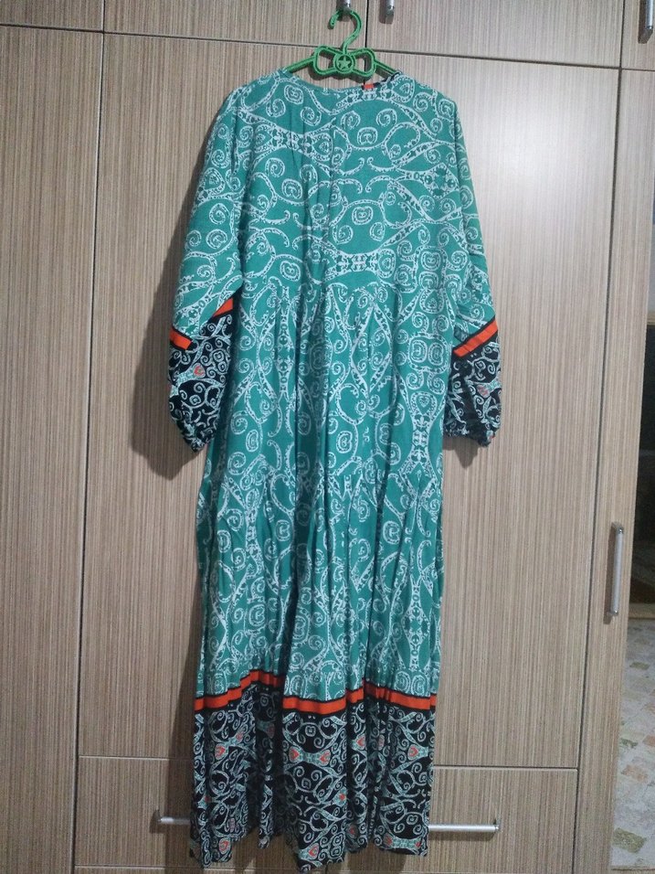 Püsküllü Renkli Bohem Uzun Elbise - Görsel 3