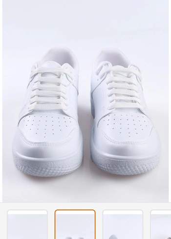 Beyaz Bağcıklı Kadın Spor Ayakkabı - Görsel 5