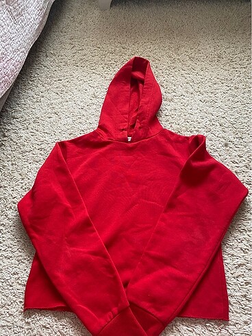 kırmızı kısa sweatshirt
