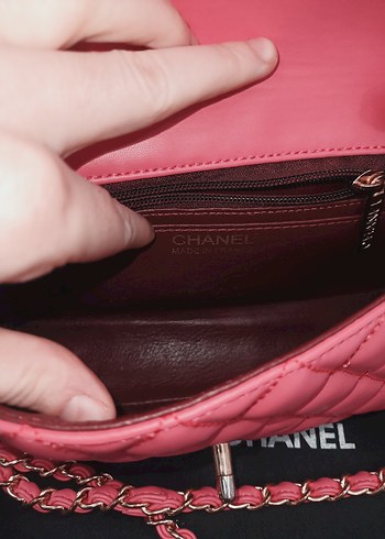 Beden pembe Renk Chanel hakiki deri ithal mini çanta