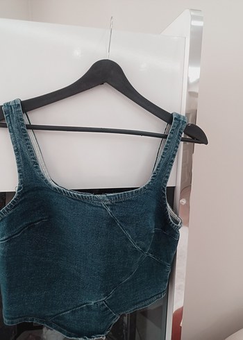 Trendyol & Milla Trendyol denim büstiyer top fermuarlı