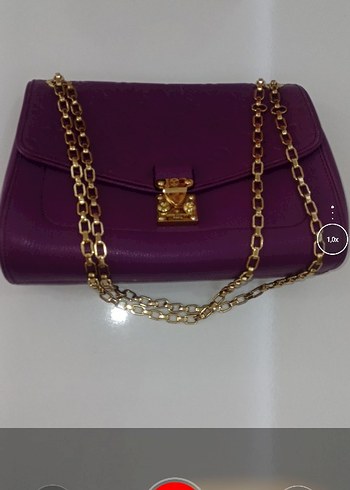 Louis Vuitton Louis Vuitton eflatun vintage deri çanta