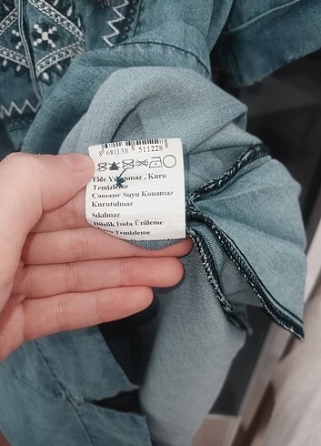 36 Beden Ekol orjinal mavi kot elbise