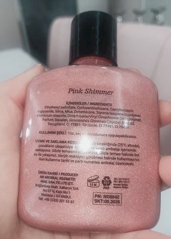 NEED COSMETICS Pink Shimmer Saç ve Vücut Yağı 100 ml - Görsel 5
