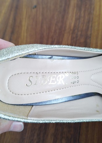 37 Beden altın Renk Altın Rengi Simli Stiletto Topuklu Kadın Ayakkabı