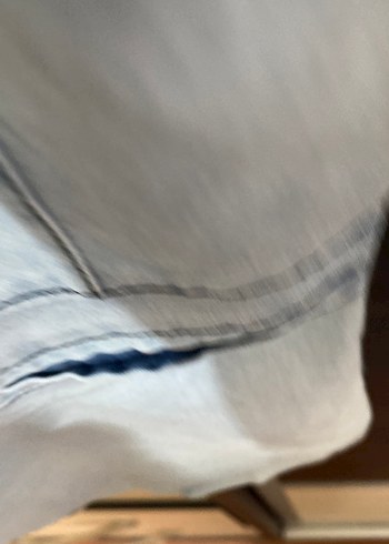 m Beden Düğmeli Kısa Kollu Mavi Denim Ceket
