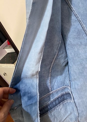 m Beden mavi Renk Düğmeli Kısa Kollu Mavi Denim Ceket