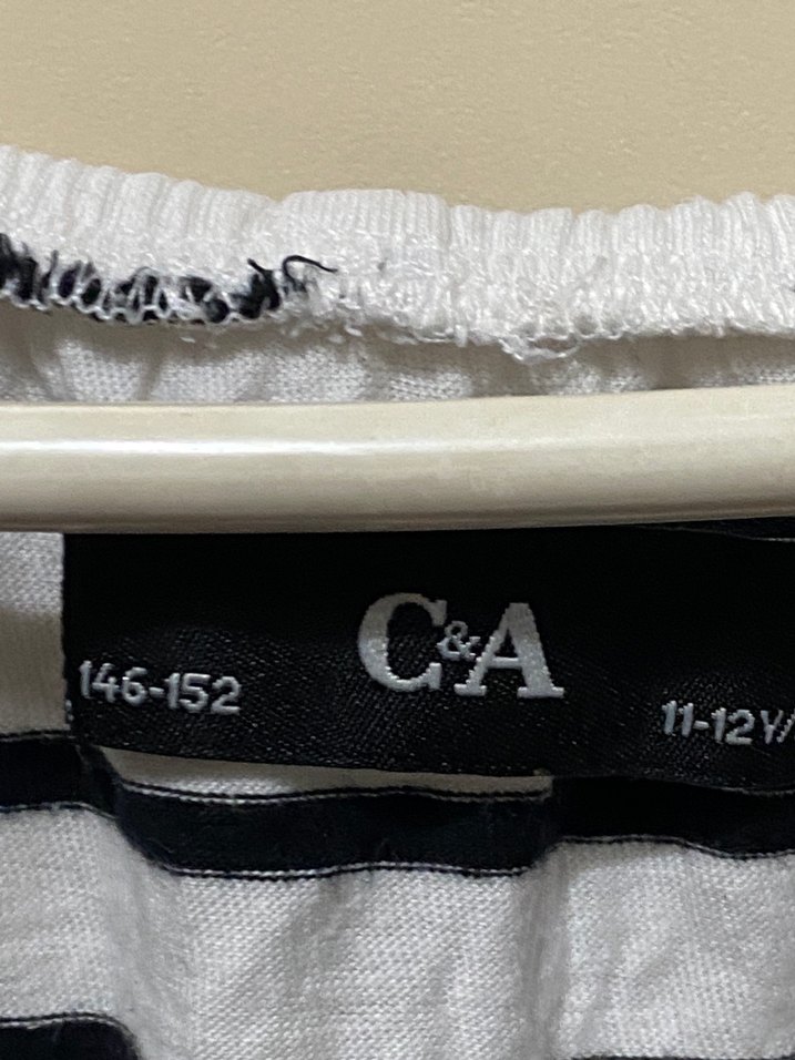 Kız Çocuk Gri Çizgili Askılı Tişört - Görsel 2