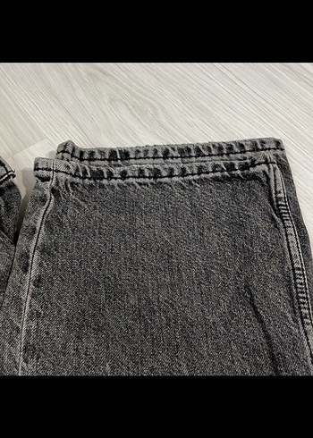 Zara Zara Gri Düğmeli Kadın Denim Pantolon