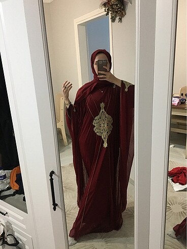 Kınalık bindallı abaya - Görsel 4