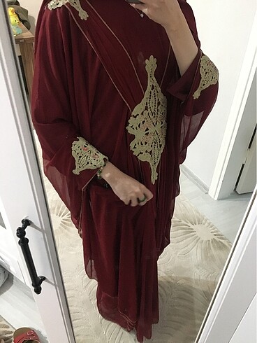 Kınalık bindallı abaya - Görsel 6