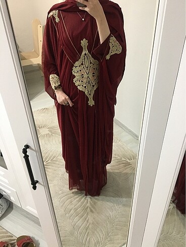 Kınalık bindallı abaya - Görsel 7