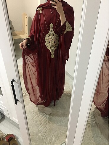 Kınalık bindallı abaya - Görsel 8