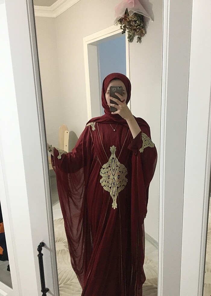 Kınalık bindallı abaya - Görsel 2