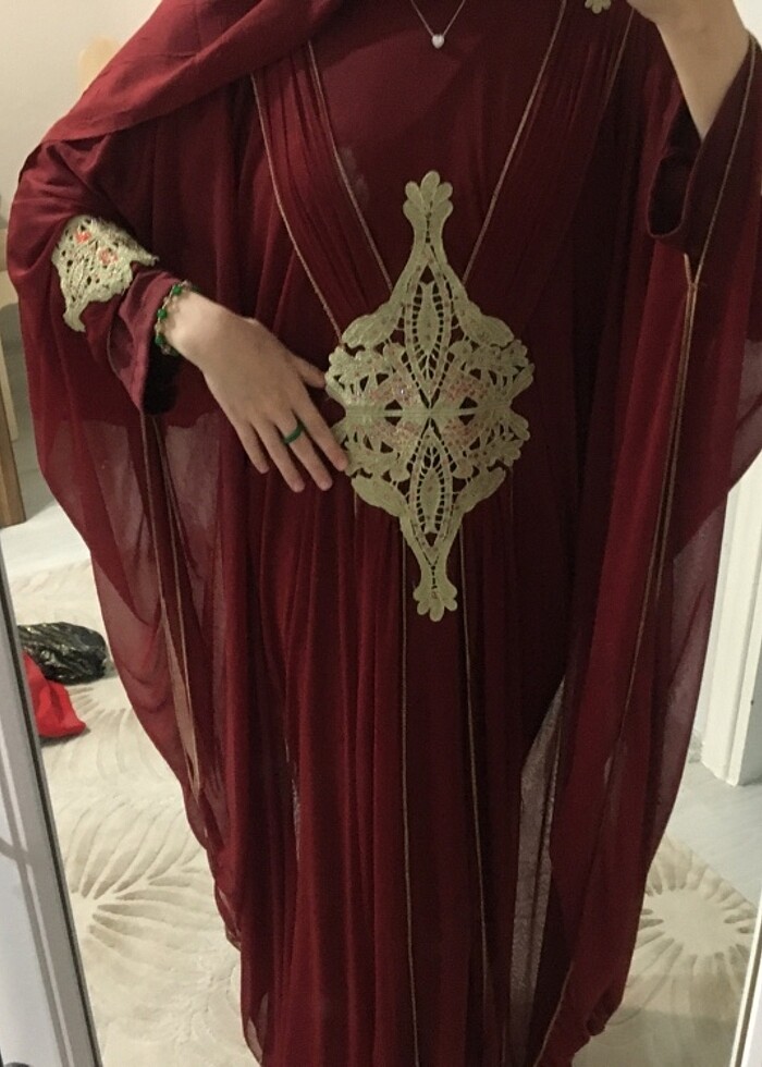 Kınalık bindallı abaya - Görsel 5