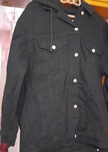 Siyah Düğmeli Midi Denim Ceket - Görsel 5